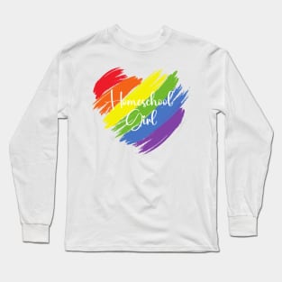 Homeschool Girl Heart Pride Long Sleeve T-Shirt